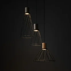 Lampa wisząca MODESTO WOOD czarna sosna 3xGU10 koło