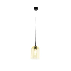 Lampa wisząca MOLLY czarna klosz żołty 1xE27