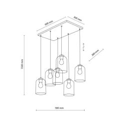 Lampa wisząca MOLLY czarna 6xE27