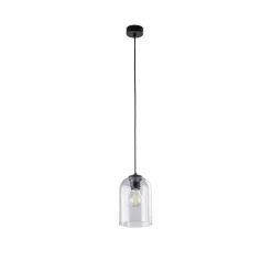 Lampa wisząca MOLLY czarna klosz fioletowy 1xE27