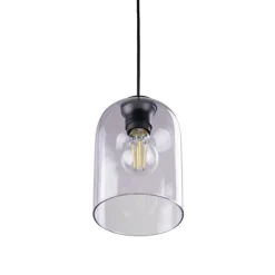 Lampa wisząca MOLLY czarna klosz fioletowy 1xE27