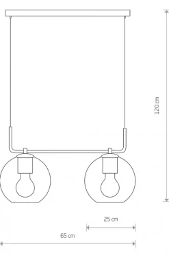 Lampa Wisząca MONACO Czarny Szklane Klosze 2xE27