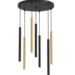 Lampa Wisząca MONZA Czarny Złoty 7xG9