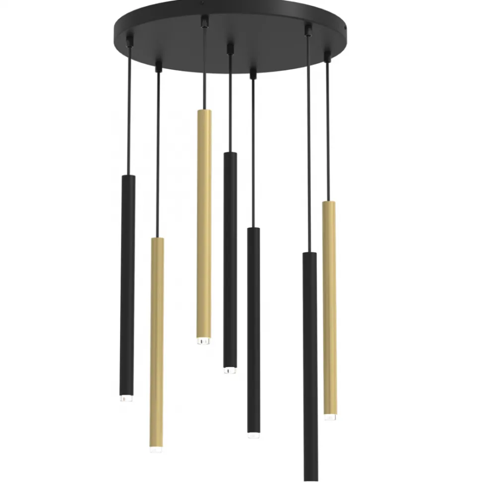 Lampa Wisząca MONZA Czarny Złoty 7xG9
