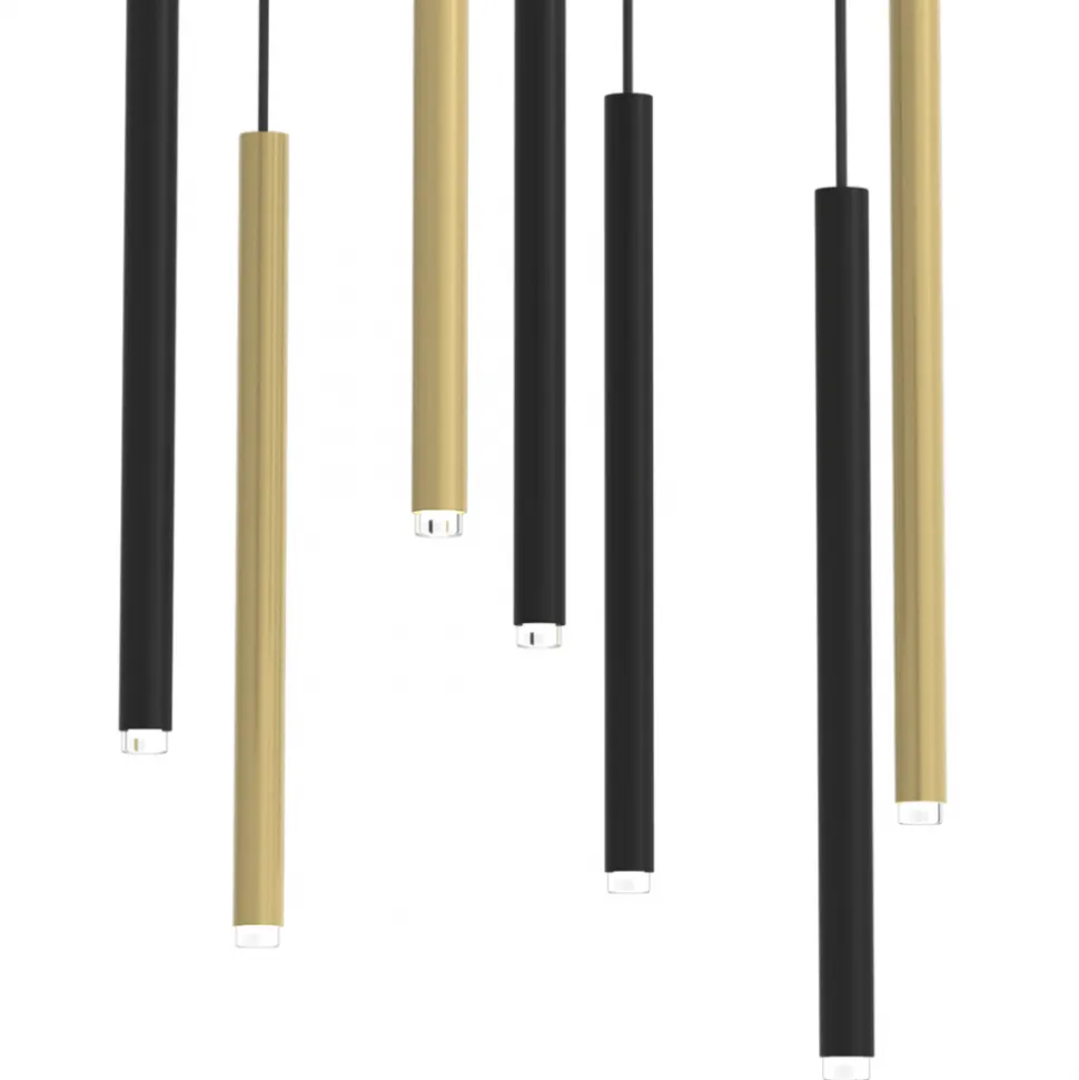 Lampa Wisząca MONZA Czarny Złoty 7xG9