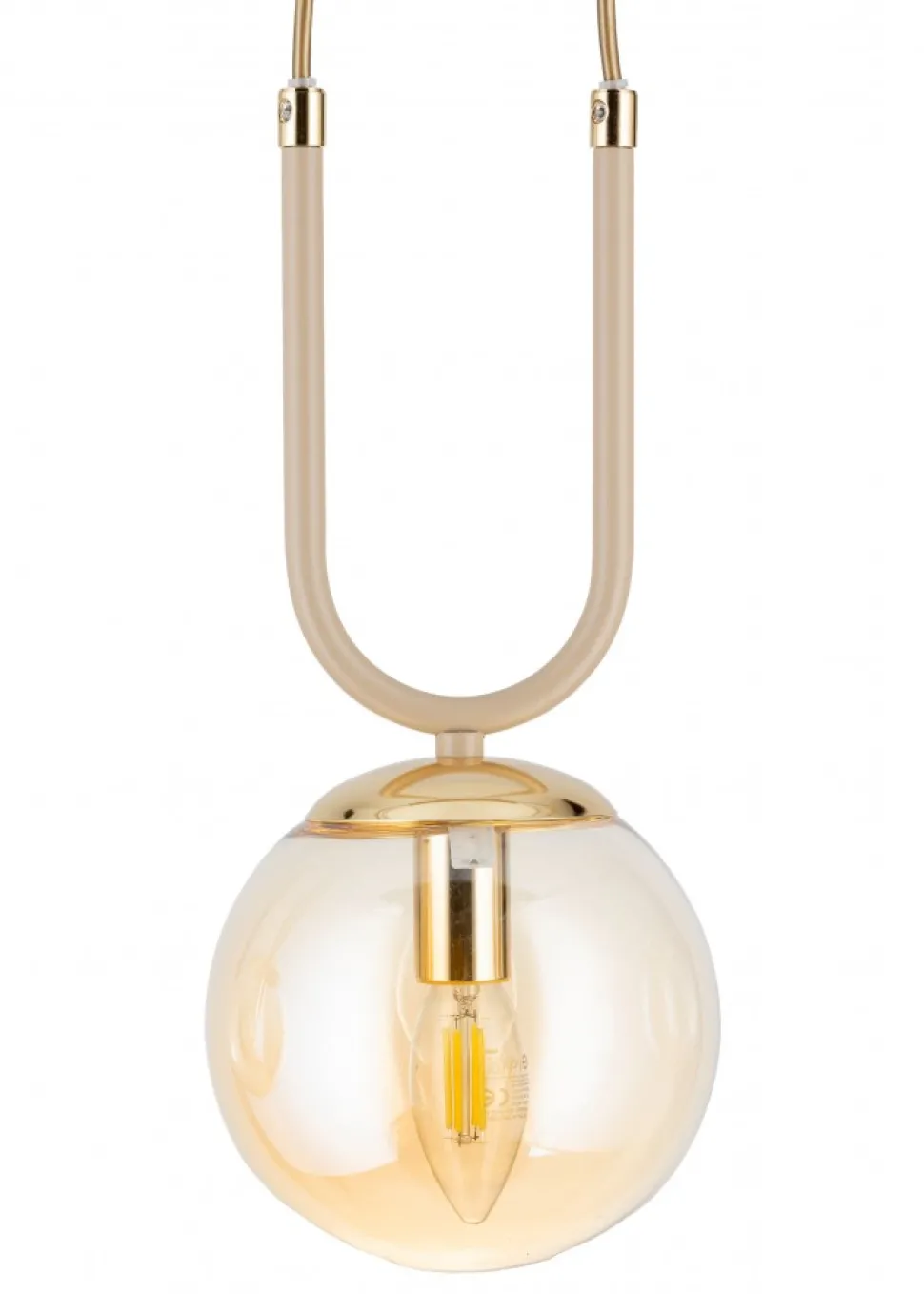 Lampa Wisząca Mora Beżowa Szkło 3xE14 60 cm