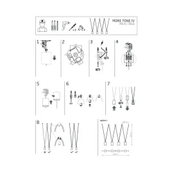 Lampa Wisząca MORE TONE Czarny 4xGU10
