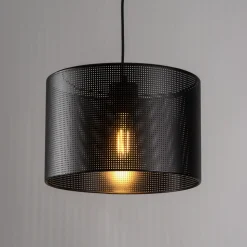 Lampa Wisząca MORENO Czarny Abażur 1xE27 30 cm