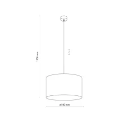 Lampa Wisząca MORENO Czarny Abażur 3xE27 50cm