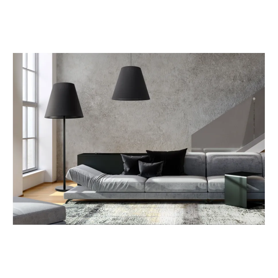 Lampa Wisząca MOSS Czarny Abażur 3xE27 61cm