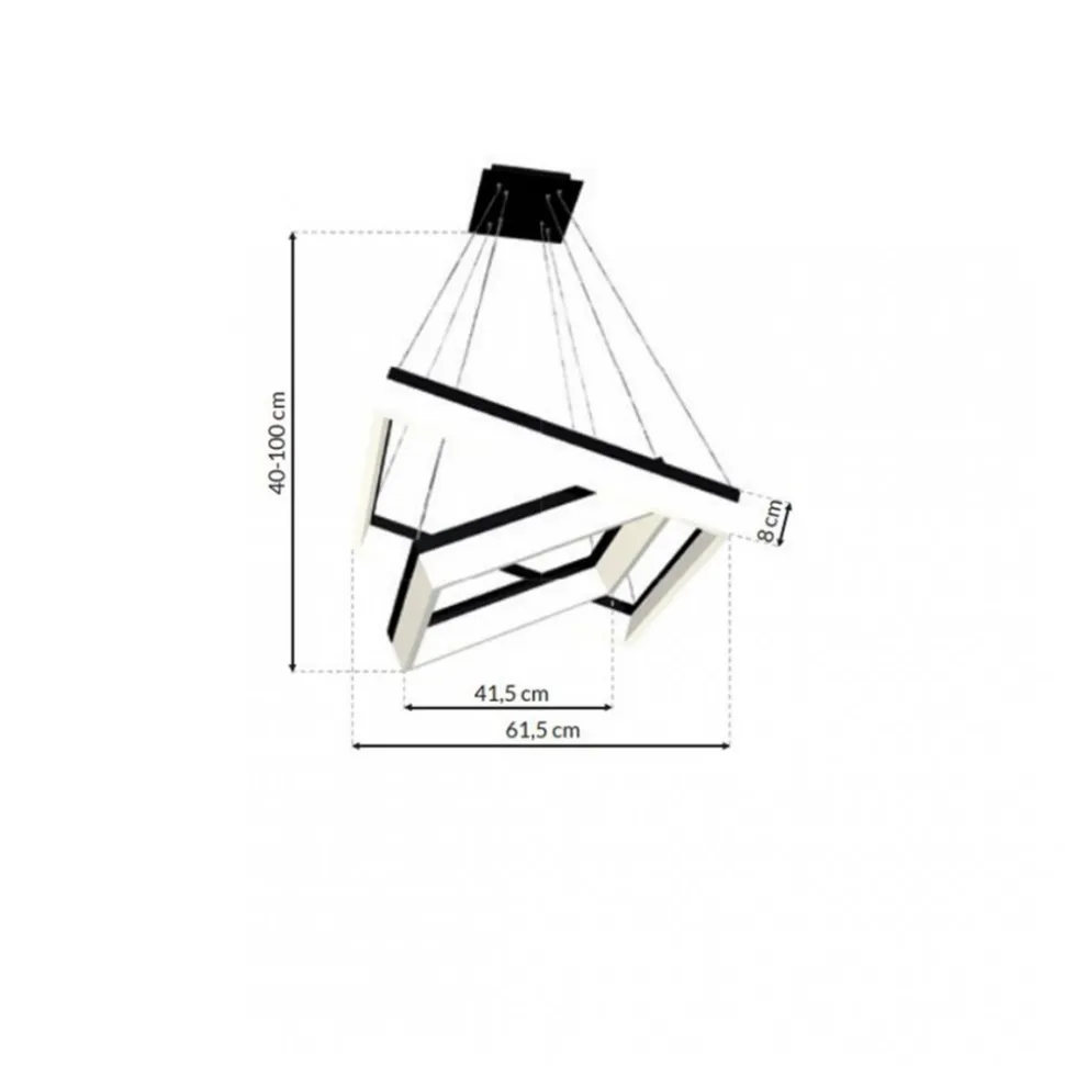 Lampa Wisząca NERO Czarny 80W LED 62cm