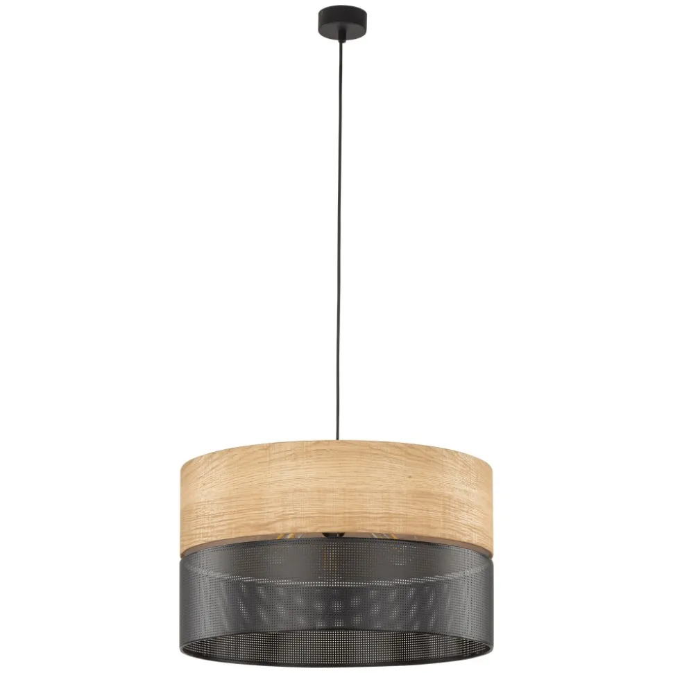 Lampa Wisząca NICOL Czarny Boho Abażur 3xE27 50cm