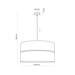 Lampa Wisząca NICOL Czarny Boho Abażur 3xE27 50cm