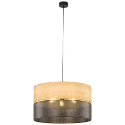 Lampa Wisząca NICOL Czarny Boho Abażur 3xE27 50cm