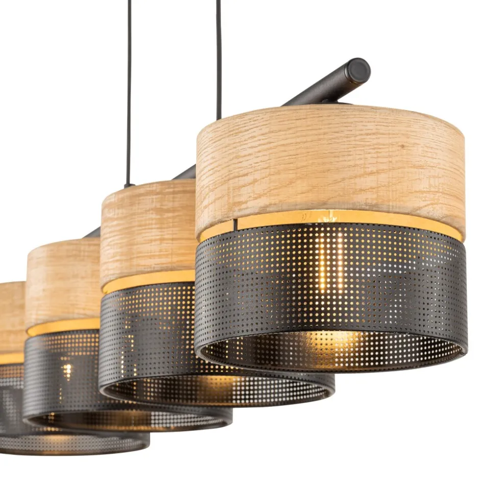Lampa Wisząca NICOL Czarny Boho Abażury 4xE27