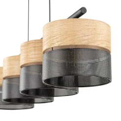 Lampa Wisząca NICOL Czarny Boho Abażury 4xE27