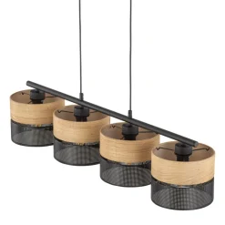 Lampa Wisząca NICOL Czarny Boho Abażury 4xE27