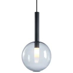 Lampa Wisząca NIKO Czarny Transparentny Szklany Klosz 1xG9 20cm