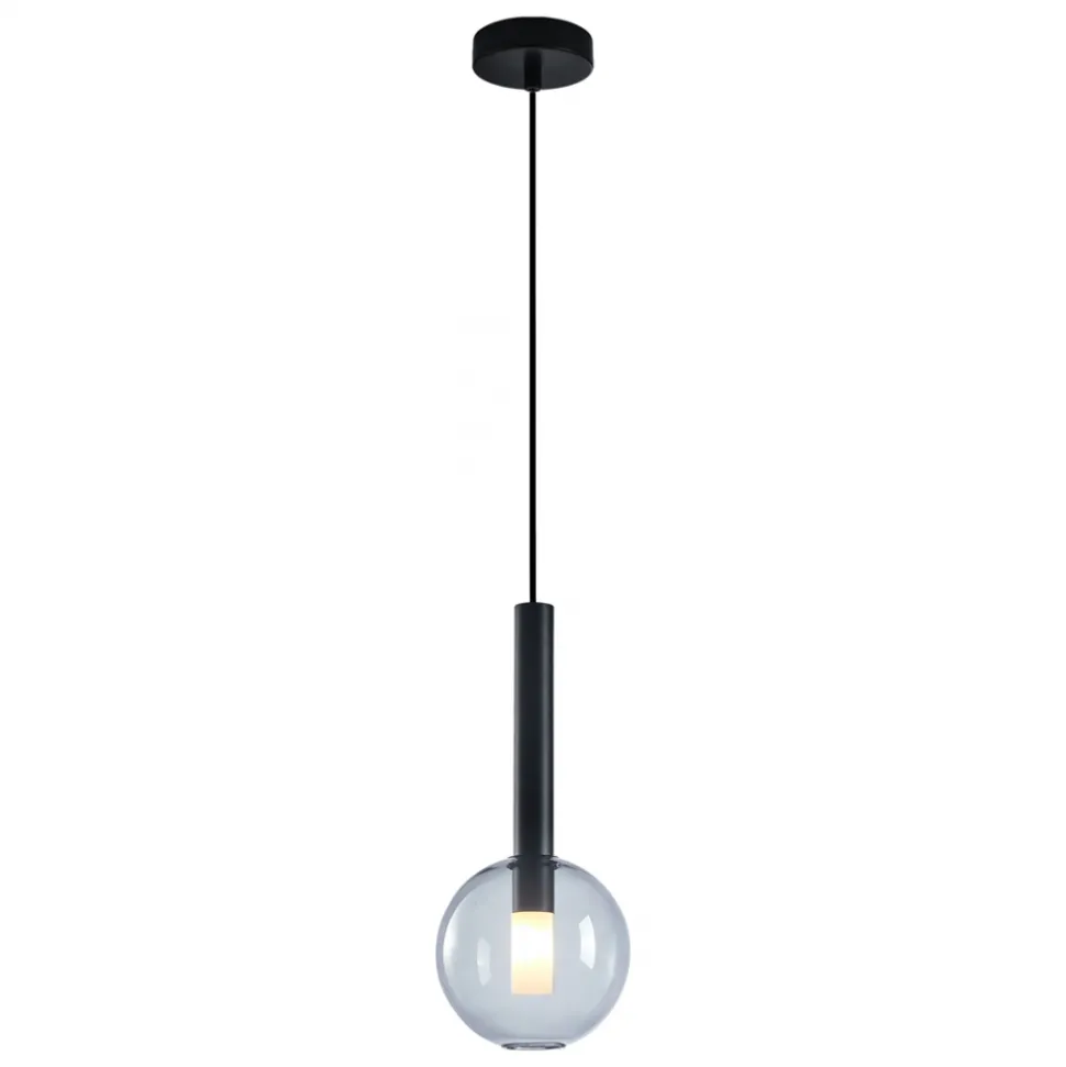 Lampa Wisząca NIKO Czarny Transparentny Szklany Klosz 1xG9 15cm