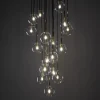 Lampa Wisząca NILOS Czarny Złoty Szklane Klosze 17xG9