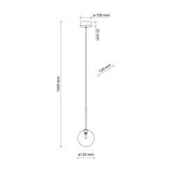 Lampa Wisząca NILOS Czarny Złoty Szklane Klosze 1xG9