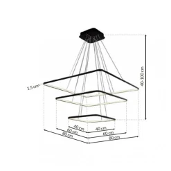 Lampa Wisząca NIX Czarny 117W LED 80cm