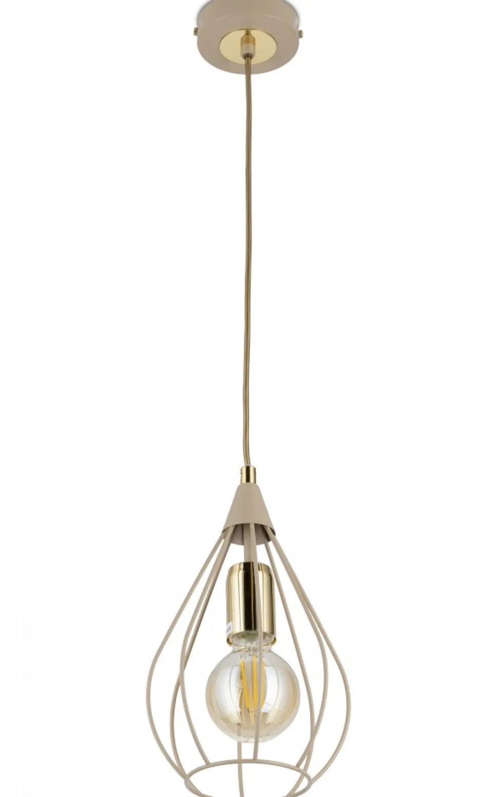 Lampa Wisząca Noa Beżowa 1xE27 17 cm