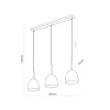 Lampa Wisząca NORD Biały Drewno Metalowe Klosze 3xE27