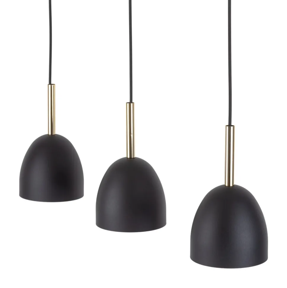 Lampa Wisząca NORD Czarny Złoty Metalowe Klosze 3xE27