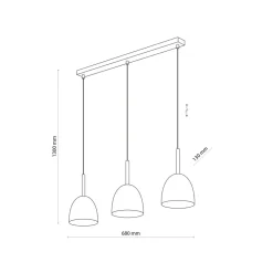 Lampa Wisząca NORD Czarny Złoty Metalowe Klosze 3xE27