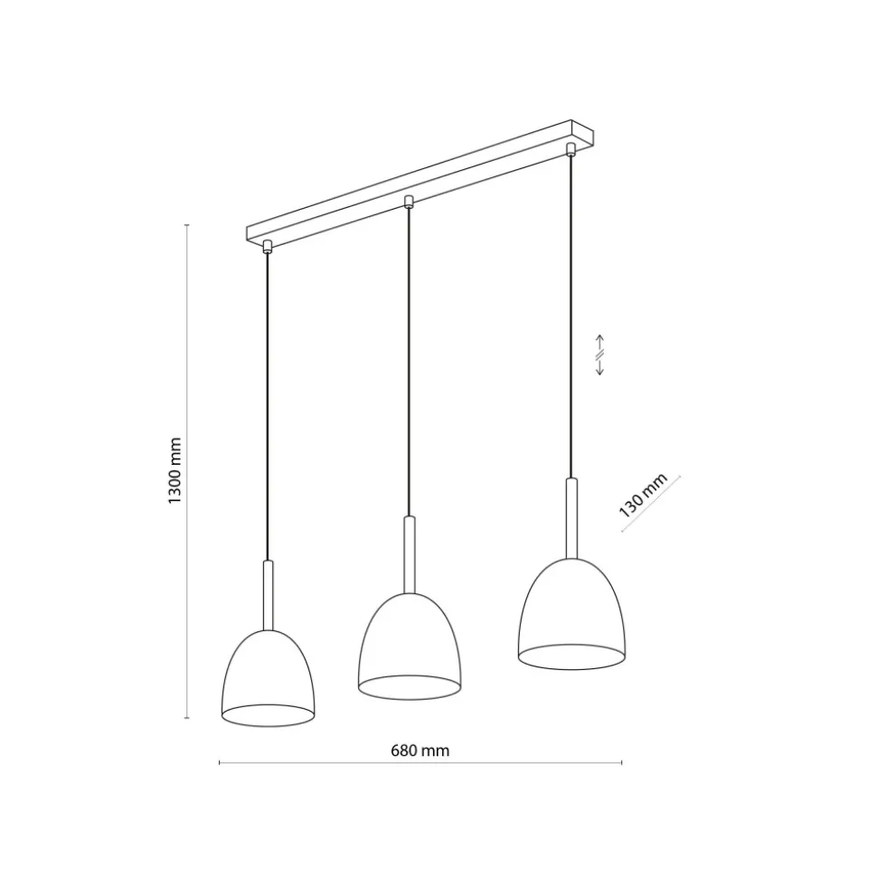 Lampa Wisząca NORD Czarny Złoty Metalowe Klosze 3xE27