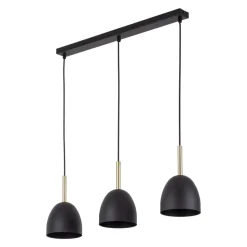 Lampa Wisząca NORD Czarny Złoty Metalowe Klosze 3xE27