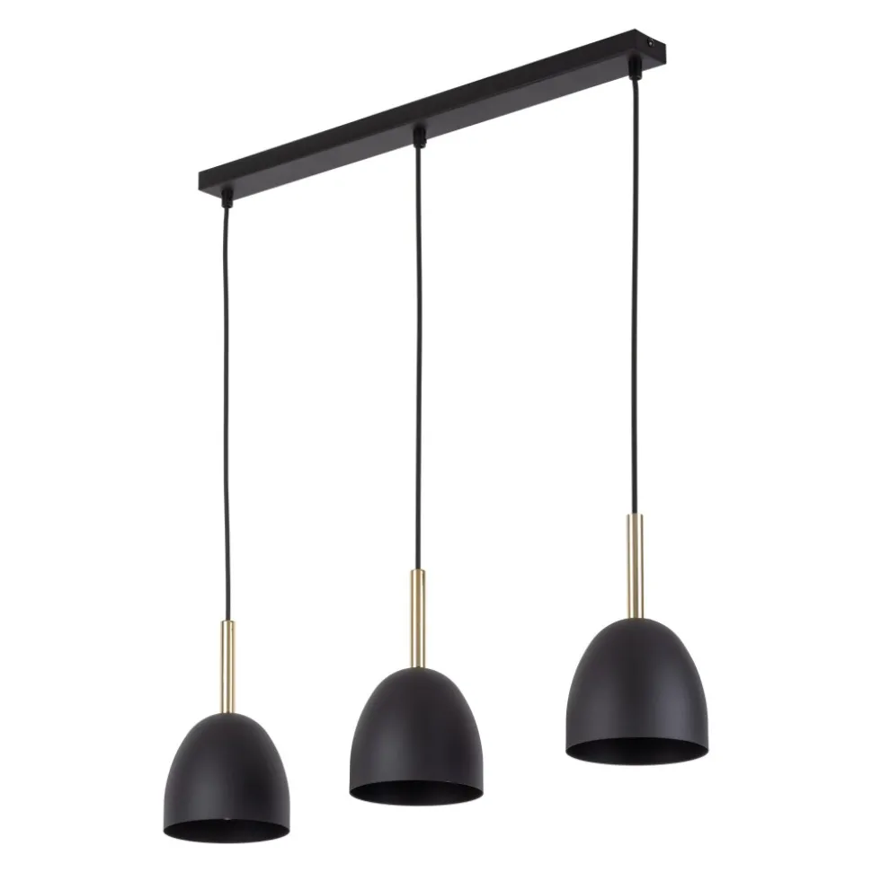 Lampa Wisząca NORD Czarny Złoty Metalowe Klosze 3xE27