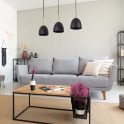 Lampa Wisząca NORD Czarny Złoty Metalowe Klosze 3xE27