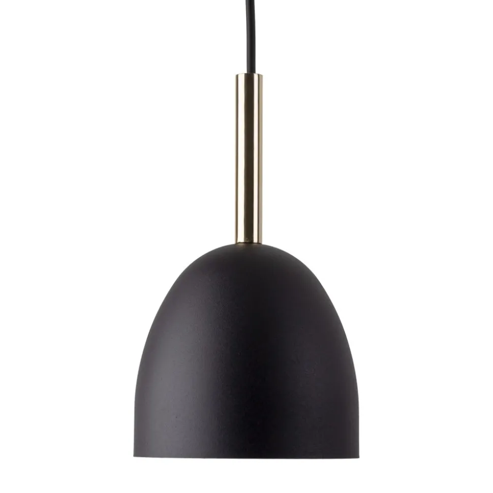 Lampa Wisząca NORD Czarny Złoty Metalowy Klosz 1xE27