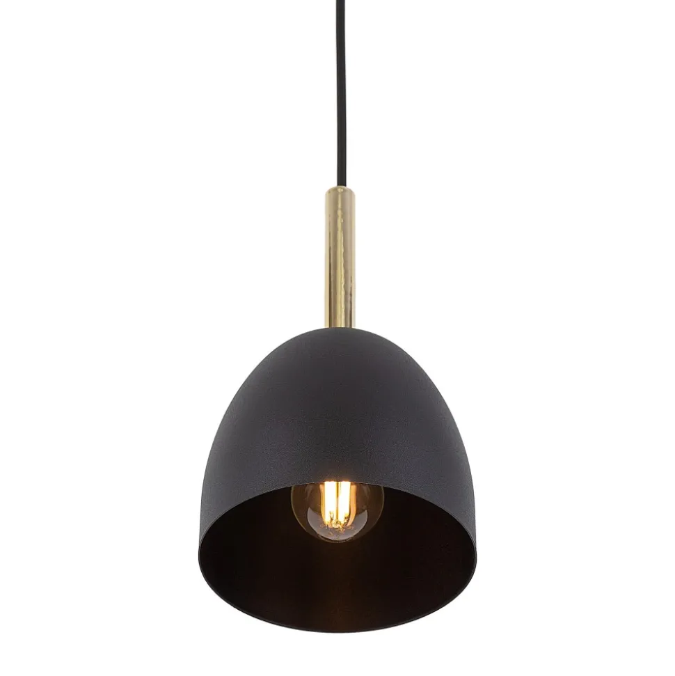 Lampa Wisząca NORD Czarny Złoty Metalowy Klosz 1xE27