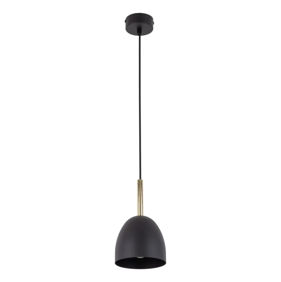 Lampa Wisząca NORD Czarny Złoty Metalowy Klosz 1xE27