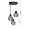 Lampa wisząca OMEGA BLACK/GOLD 3xE27