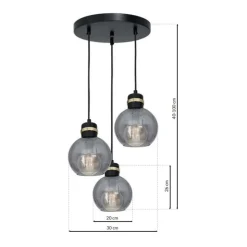 Lampa wisząca OMEGA BLACK/GOLD 3xE27