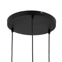 Lampa Wisząca OMEGA Czarny Złoty Koło Szklane Klosze 3xE27