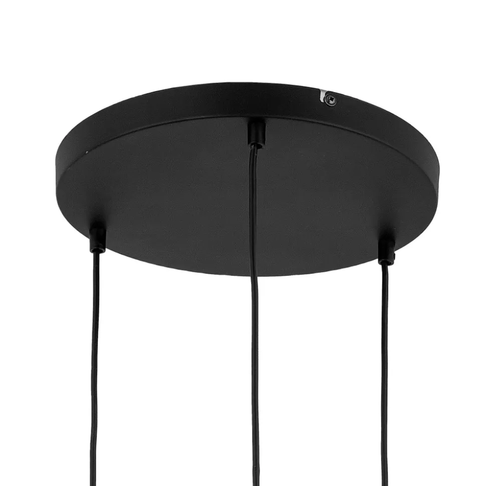 Lampa Wisząca OMEGA Czarny Złoty Koło Szklane Klosze 3xE27
