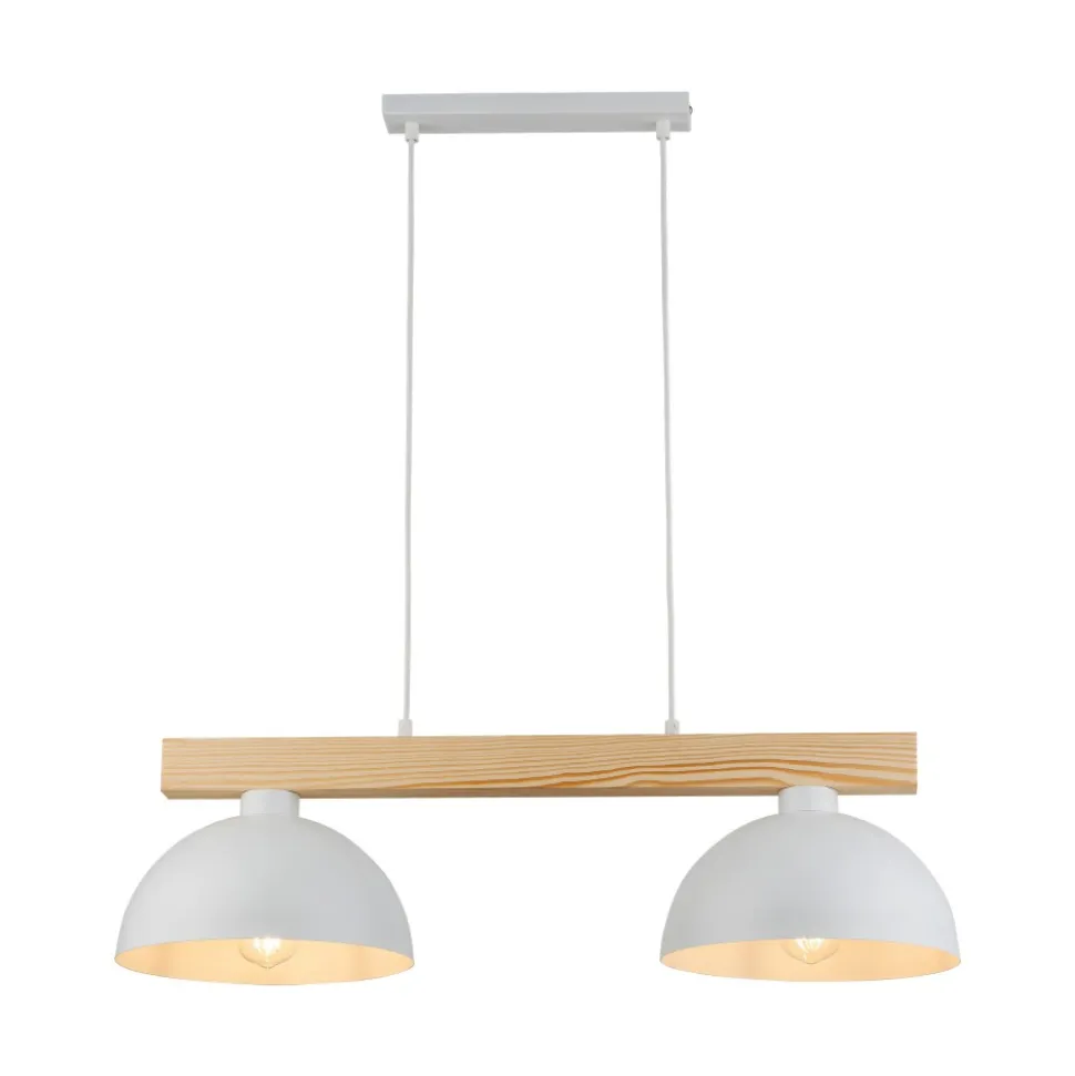 Lampa Wisząca OSLO Biały Metalowe Klosze 2xE27