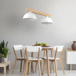 Lampa Wisząca OSLO Biały Metalowe Klosze 2xE27