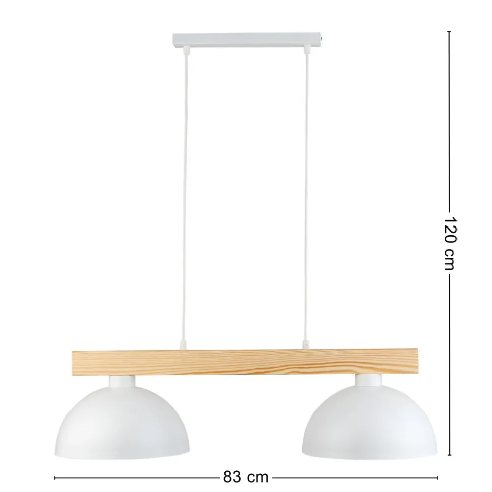 Lampa Wisząca OSLO Biały Metalowe Klosze 2xE27