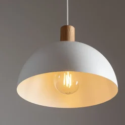 Lampa Wisząca OSLO Biały Metalowy Klosz 1xE27 33,5cm