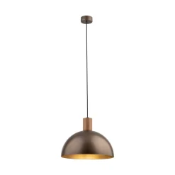 Lampa Wisząca OSLO Brązowy Metalowy Klosz 1xE27 33,5cm