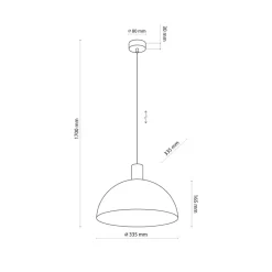 Lampa Wisząca OSLO Brązowy Metalowy Klosz 1xE27 33,5cm