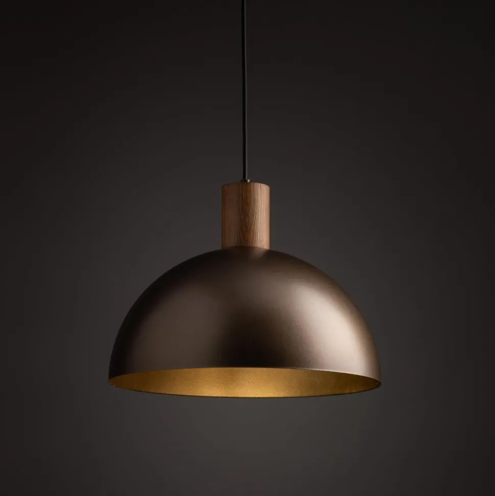 Lampa Wisząca OSLO Brązowy Metalowy Klosz 1xE27 33,5cm