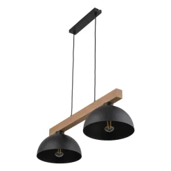 Lampa Wisząca OSLO Czarny Metalowe Klosze 2xE27