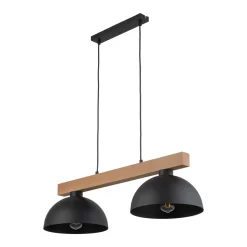 Lampa Wisząca OSLO Czarny Metalowe Klosze 2xE27